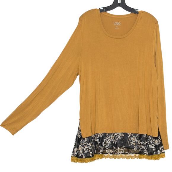 LOGO Lori Goldstein Tunic Top Boho Cottagecore Cozy Grunge Romantic Goth Lace XL - Picture 7 of 7